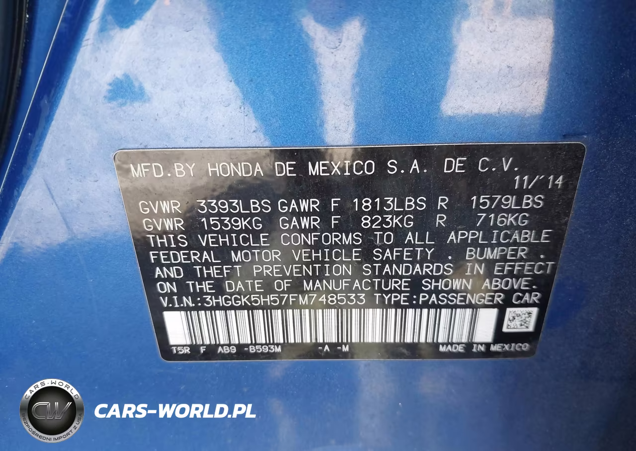 2015 Honda Fit Lx VIN:3HGGK5H57FM748533 - 9