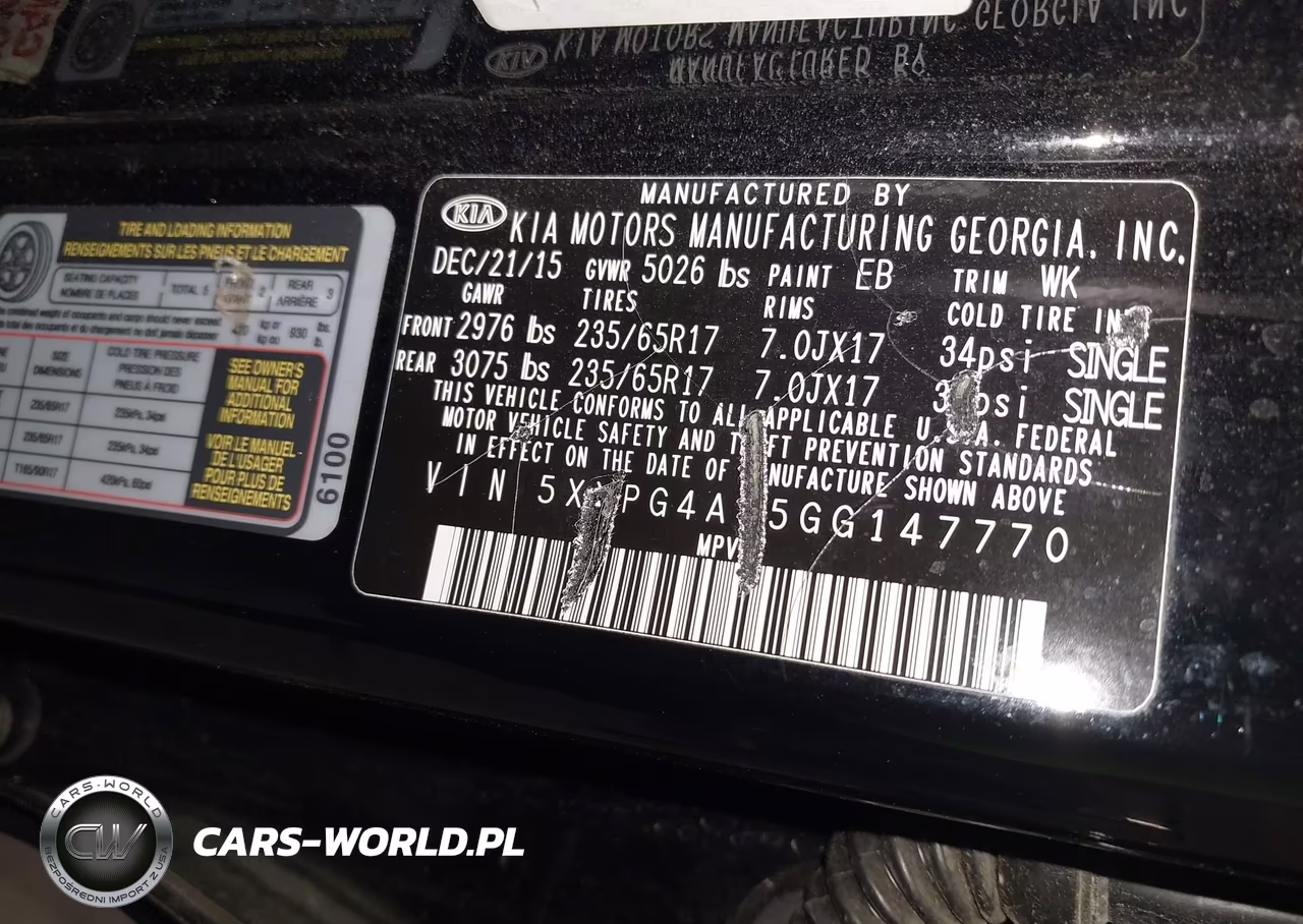 2016 Kia Sorento 2.4L Lx VIN:5XYPG4A35GG147770 - 9