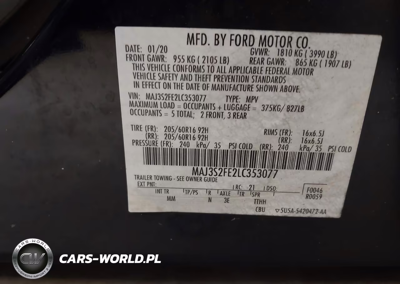 2020 Ford Ecosport S VIN:MAJ3S2FE2LC353077 - 9