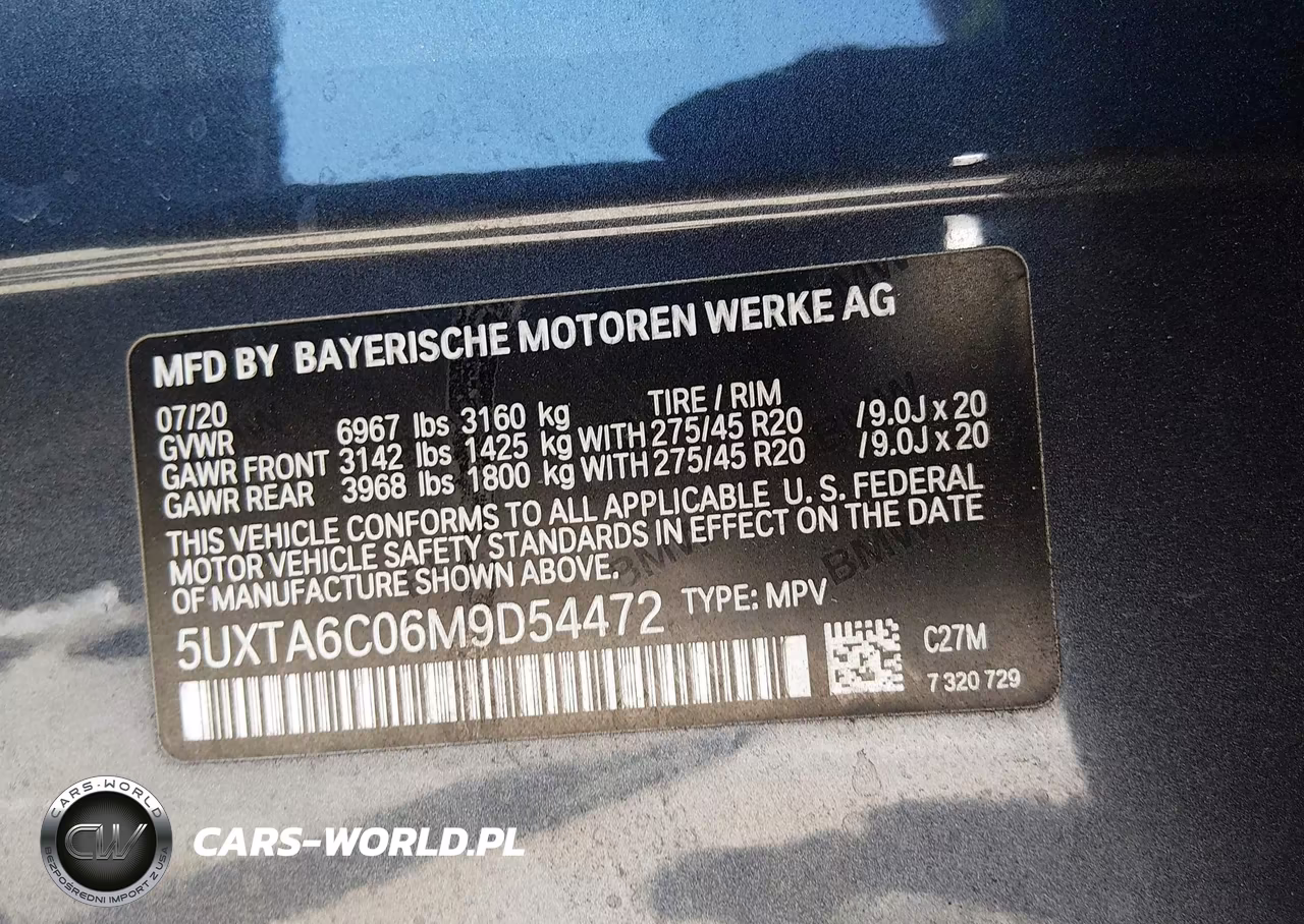 2021 BMW X5 Phev xDrive45E VIN:5UXTA6C06M9D54472 - 9