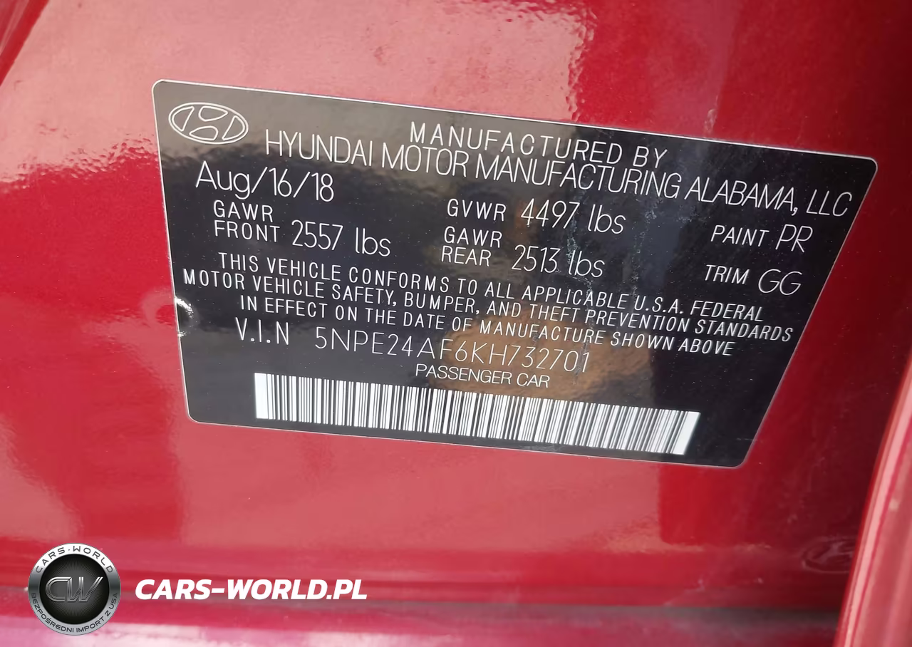 2019 Hyundai Sonata Se VIN:5NPE24AF6KH732701 - 9