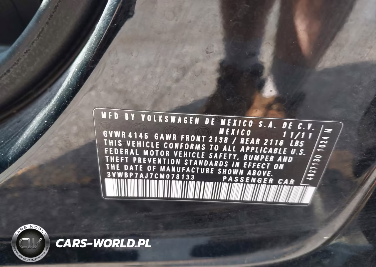 2012 Volkswagen Jetta 2.5L Se VIN:3VWBP7AJ7CM078133 - 9