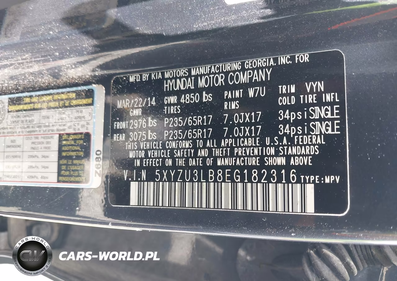 2014 Hyundai Santa Fe Sport 2.4L VIN:5XYZU3LB8EG182316 - 9