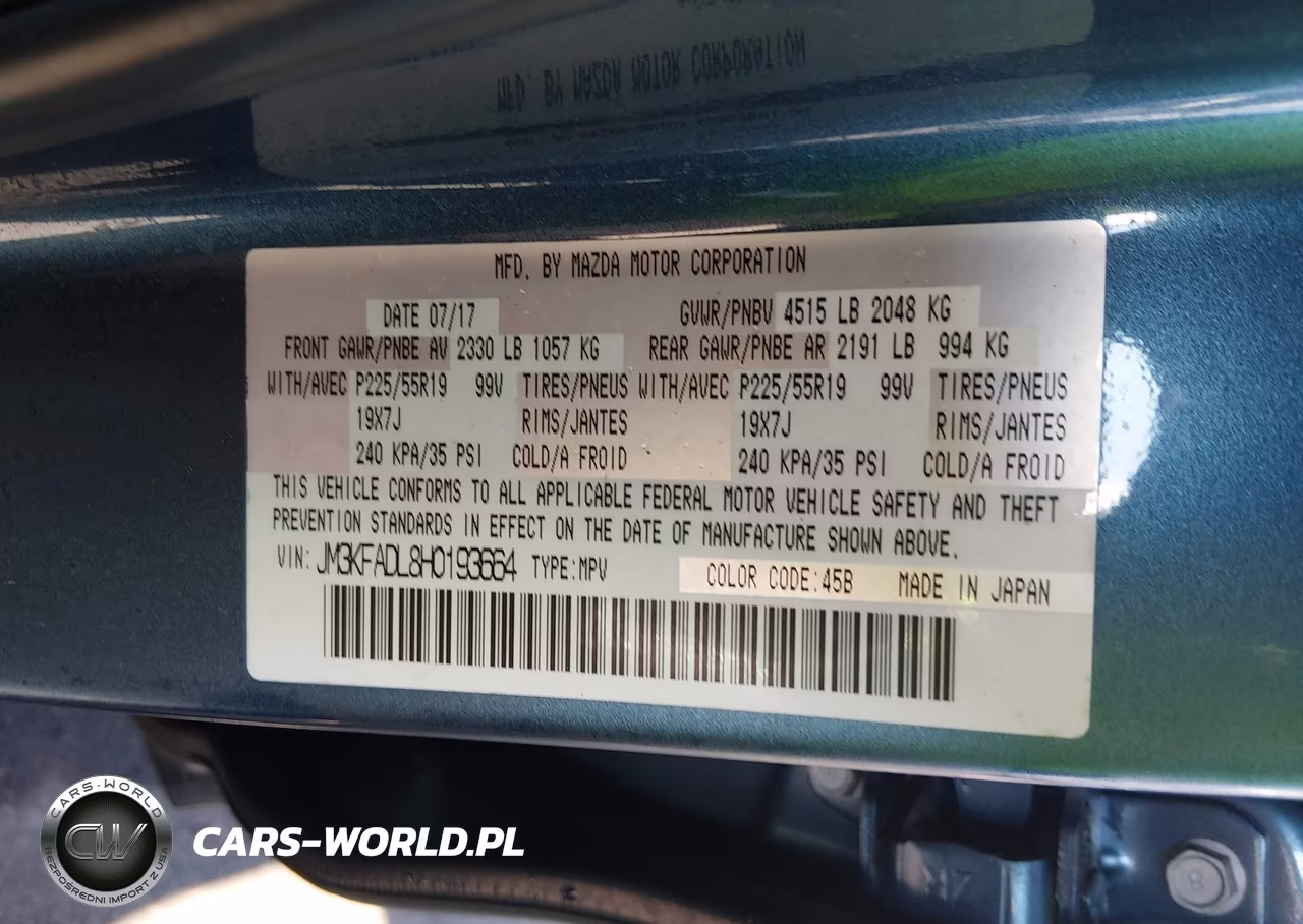 2017 Mazda Cx-5 Grand Touring VIN:JM3KFADL8H0193664 - 9