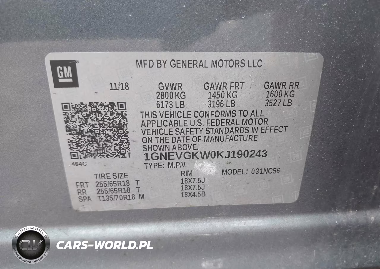 2019 Chevrolet Traverse 1Lt VIN:1GNEVGKW0KJ190243 - 9