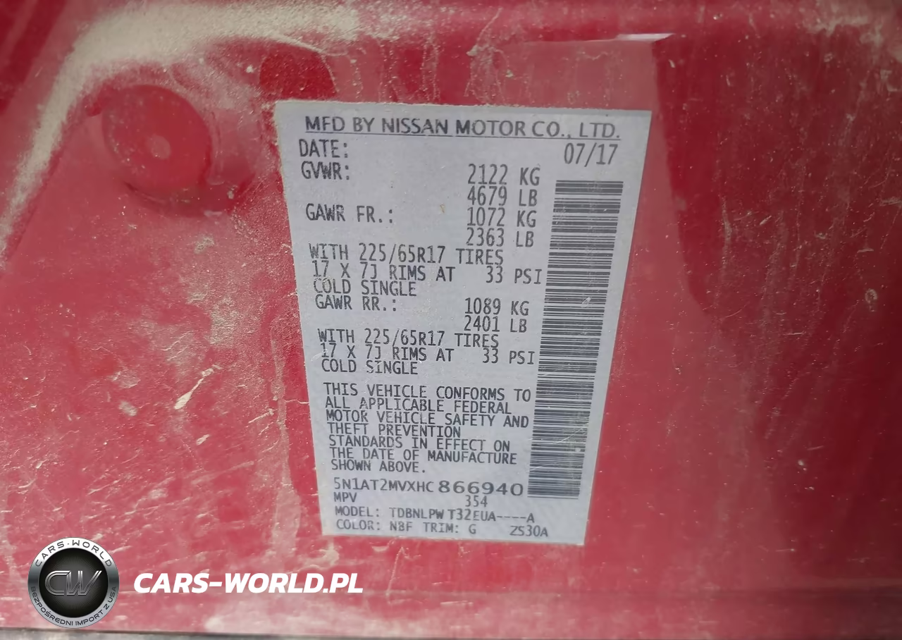 2017 Nissan Rogue S VIN:5N1AT2MVXHC866940 - 9
