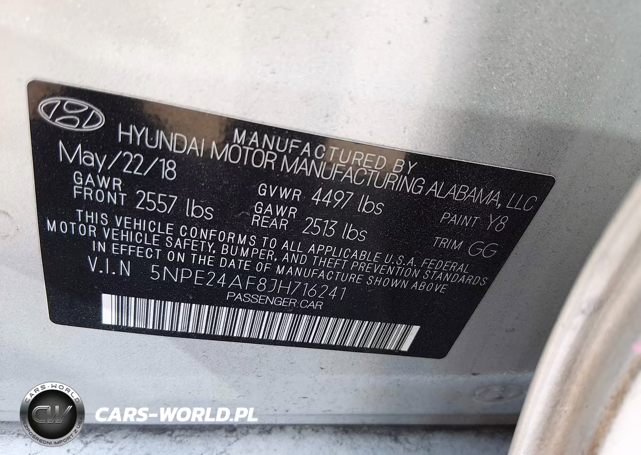 2018 Hyundai Sonata Se VIN:5NPE24AF8JH716241 - 9