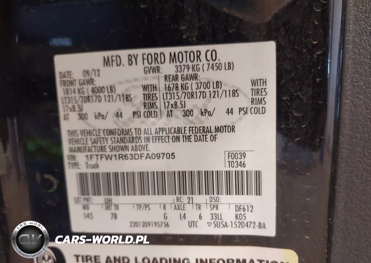 2013 Ford F-150 Svt Raptor VIN:1FTFW1R63DFA09705 - 9