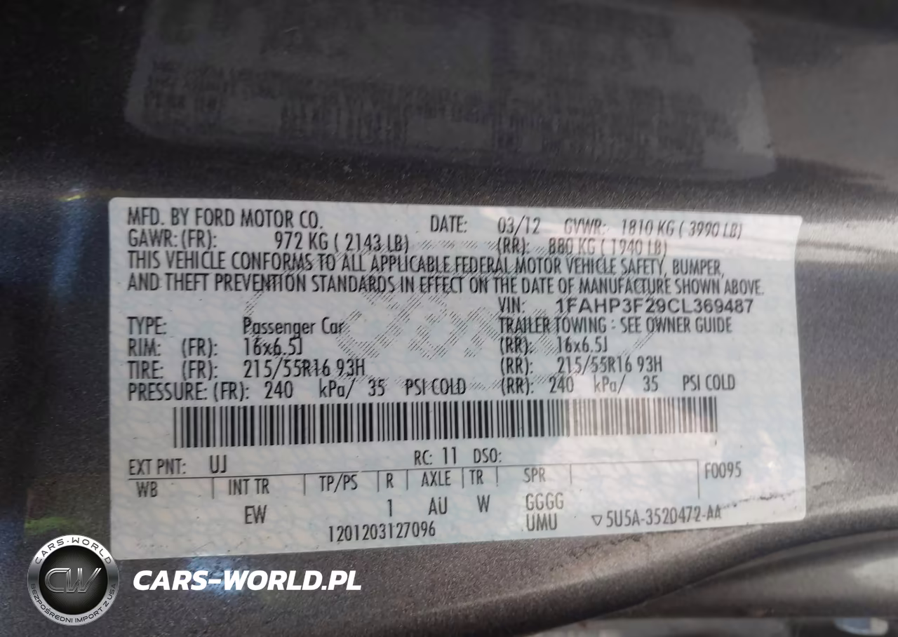 2012 Ford Focus Se VIN:1FAHP3F29CL369487 - 9