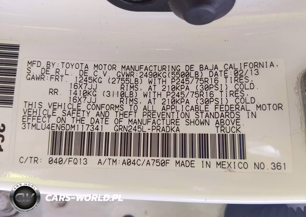 2013 Toyota Tacoma Base V6 VIN:3TMLU4EN6DM117341 - 9