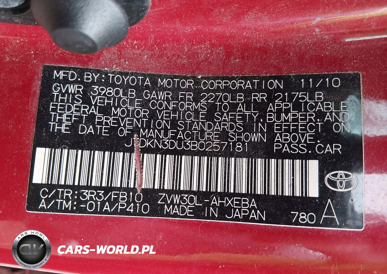 2011 Toyota Prius Two VIN:JTDKN3DU3B0257181 - 9