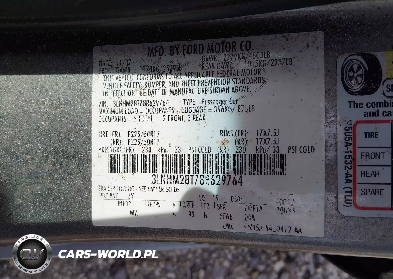 2008 Lincoln Mkz VIN:3LNHM28T78R629764 - 9