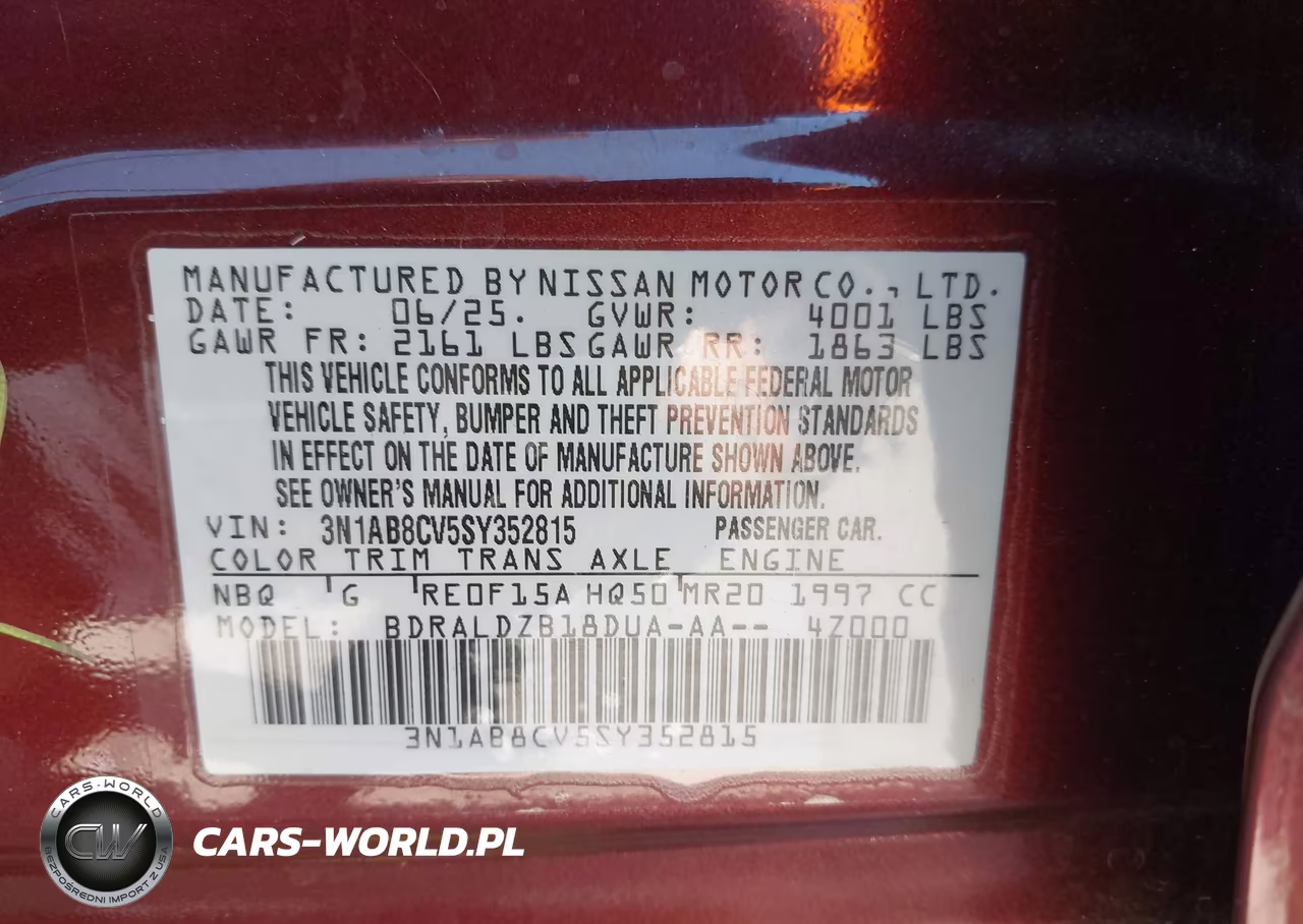 2025 Nissan Sentra Sv VIN:3N1AB8CV5SY352815 - 9