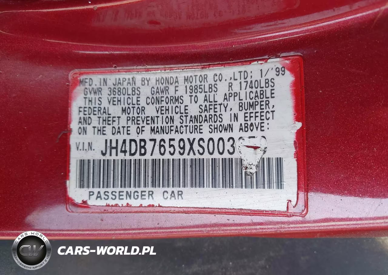 1999 Acura Integra Ls VIN:JH4DB7659XS003659 - 9