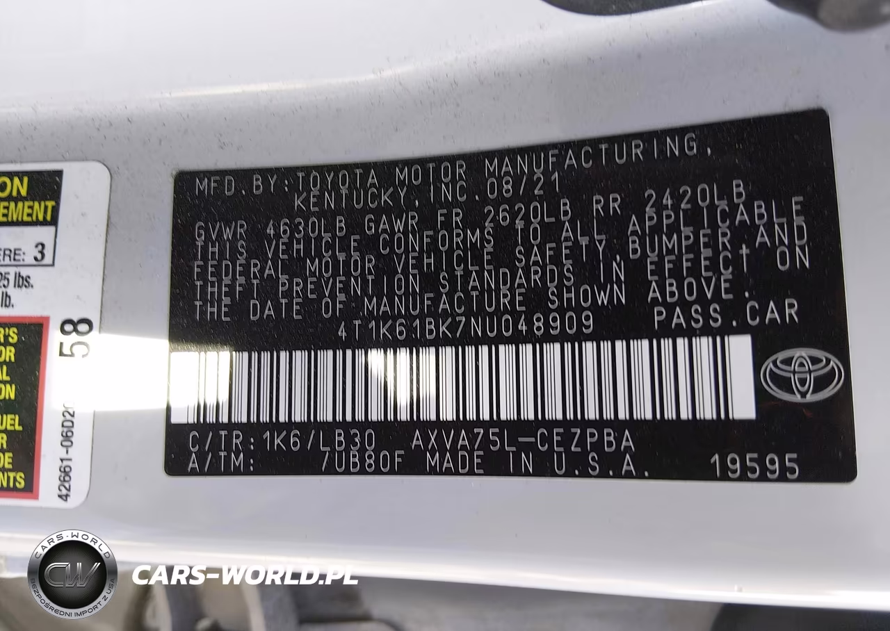 2022 Toyota Camry Xse Awd VIN:4T1K61BK7NU048909 - 9