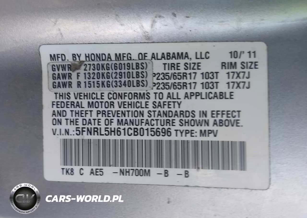 2012 Honda Odyssey Ex-L VIN:5FNRL5H61CB015696 - 9