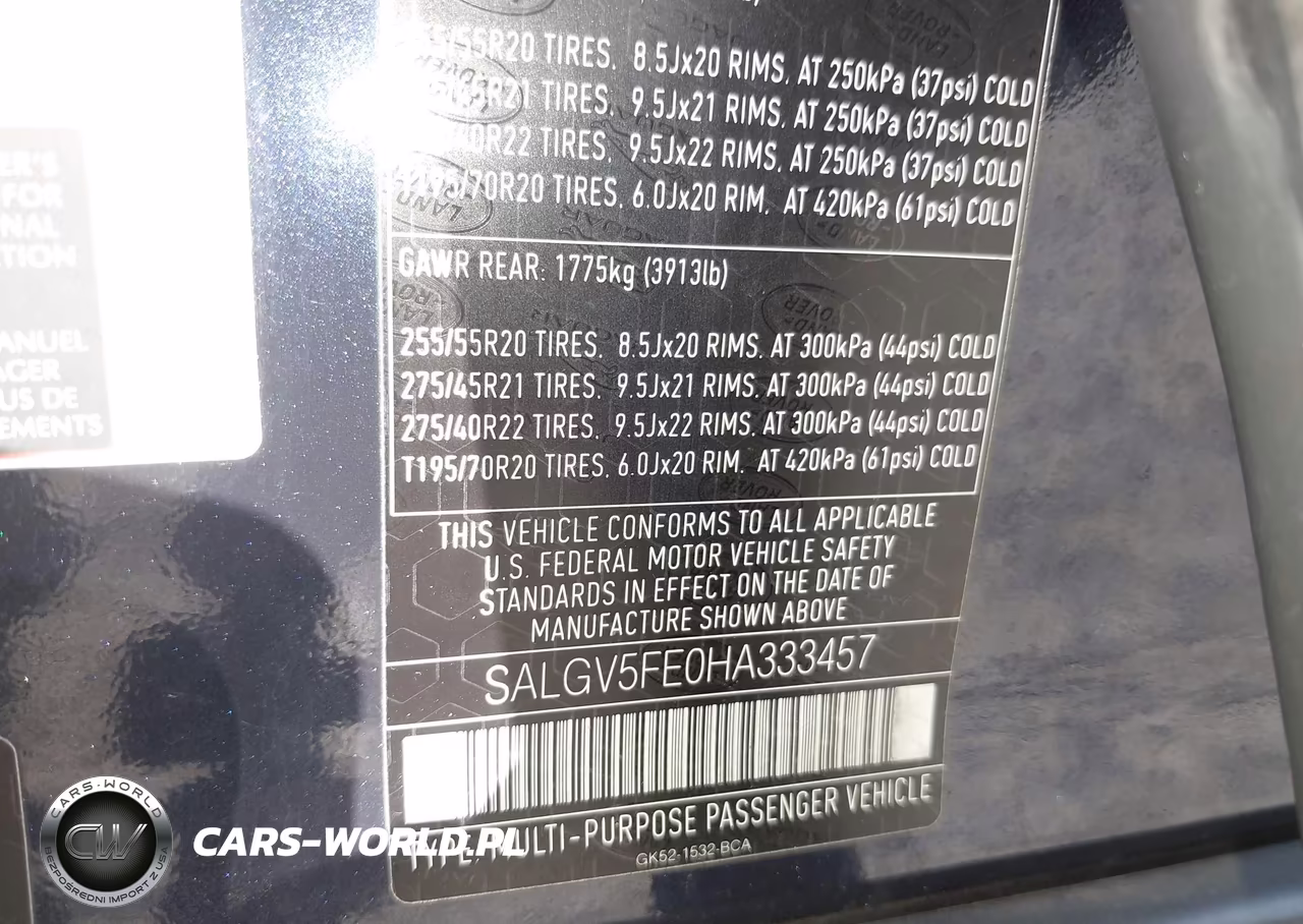 2017 Land Rover Range Rover 5.0L V8 Supercharged Autobiography VIN:SALGV5FE0HA333457 - 9