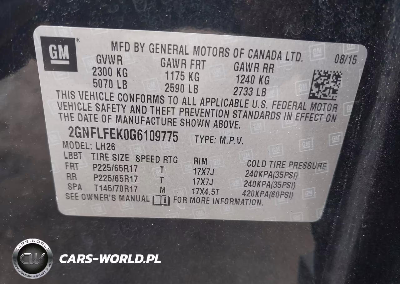 2016 Chevrolet Equinox Lt VIN:2GNFLFEK0G6109775 - 9