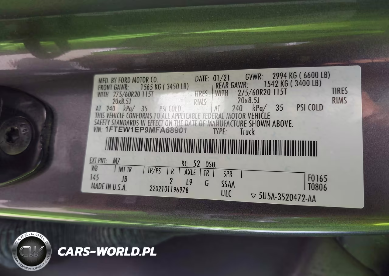 2021 Ford F-150 Xl VIN:1FTEW1EP9MFA68901 - 9