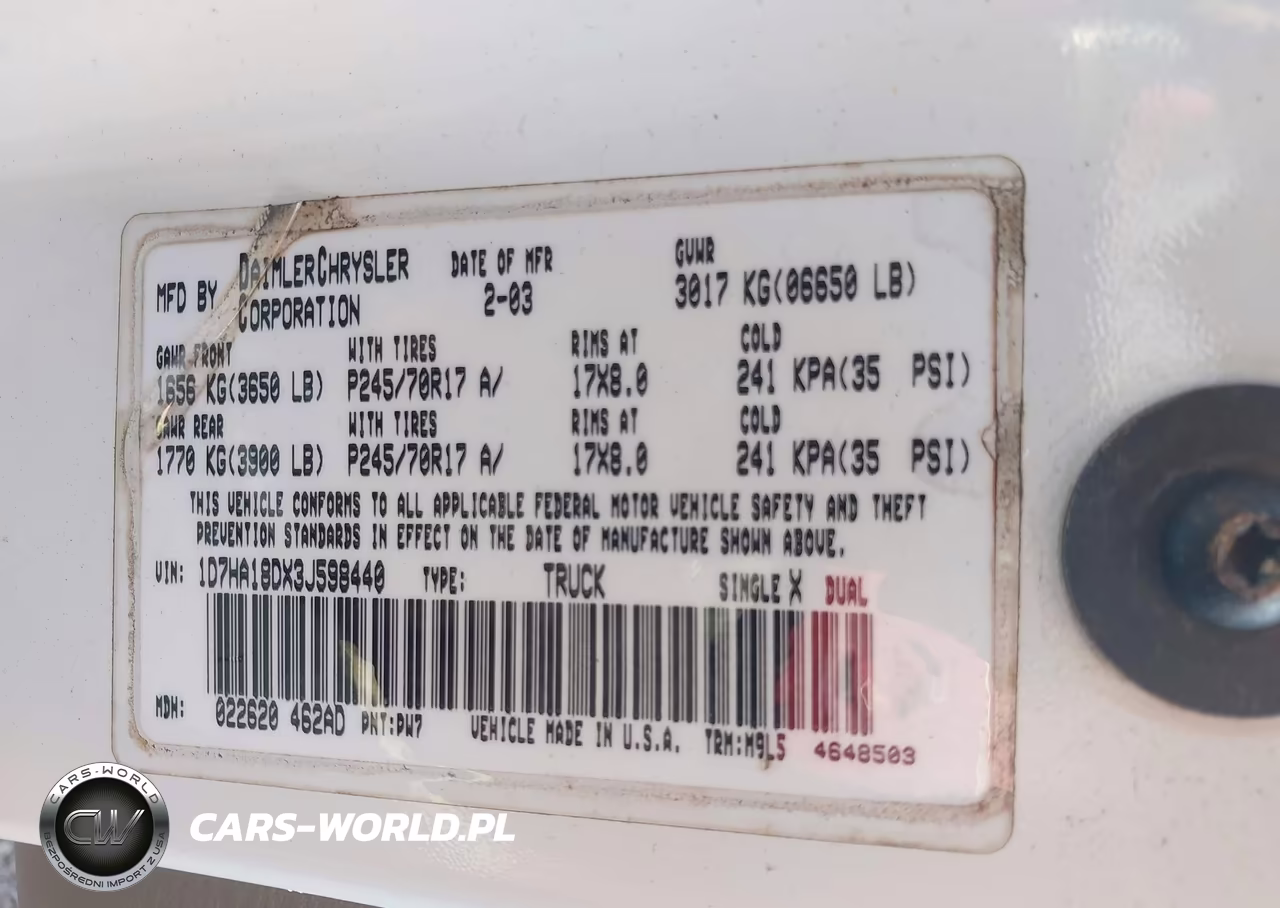 2003 Dodge Ram 1500 Slt-Laramie-St VIN:1D7HA18DX3J598440 - 9