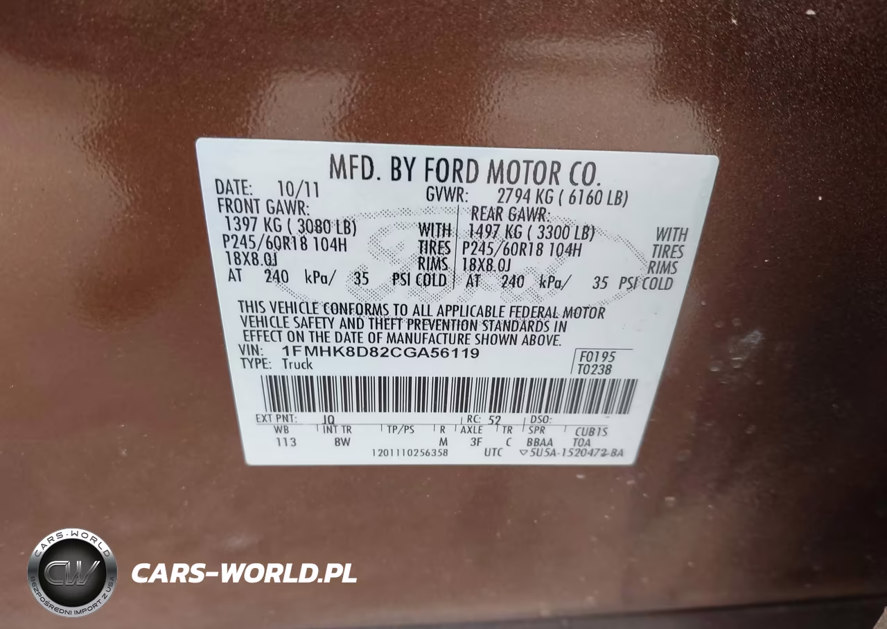 2012 Ford Explorer Xlt VIN:1FMHK8D82CGA56119 - 9