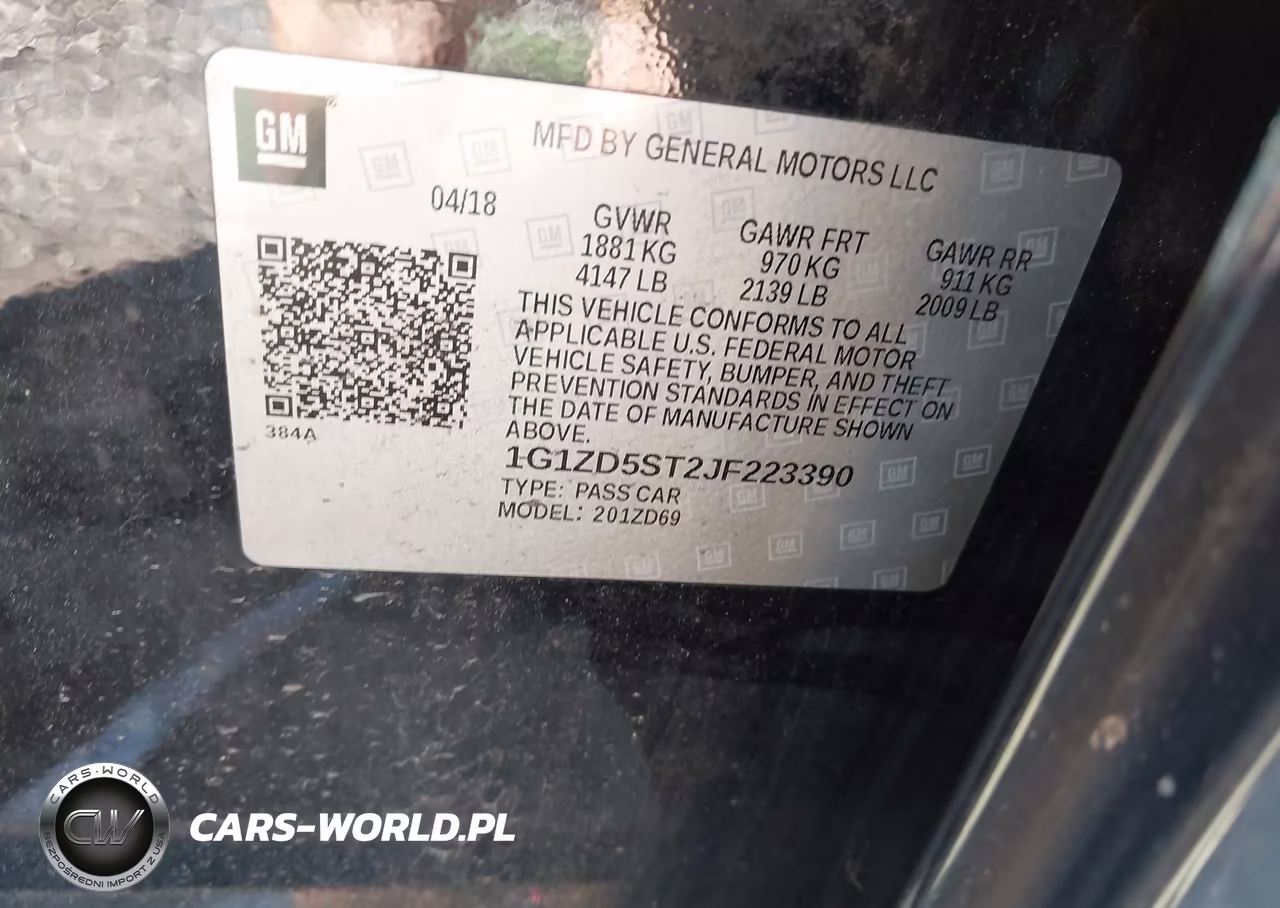 2018 Chevrolet Malibu Lt VIN:1G1ZD5ST2JF223390 - 9