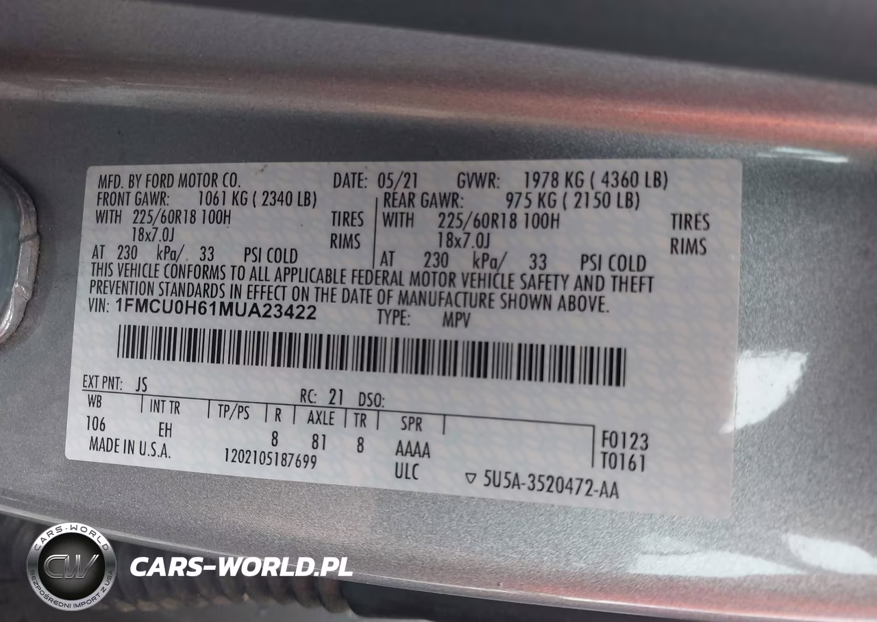 2021 Ford Escape Sel VIN:1FMCU0H61MUA23422 - 9
