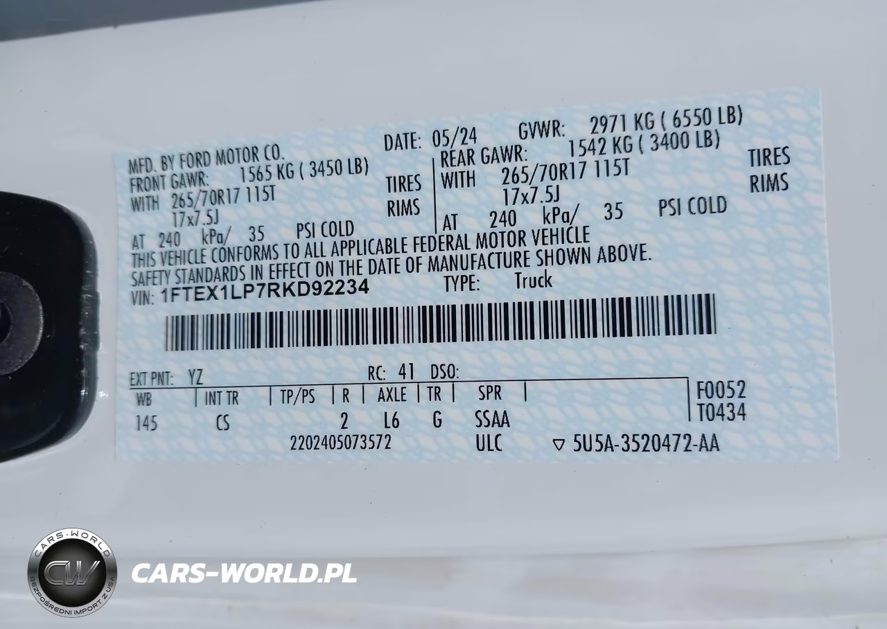 2024 Ford F-150 Xl VIN:1FTEX1LP7RKD92234 - 9