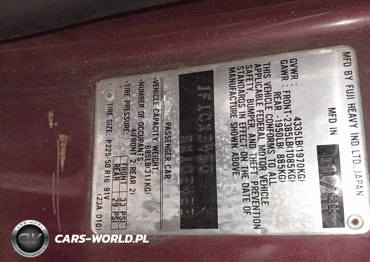 1994 Subaru Svx Ls VIN:JF1CX3450RK102423 - 9