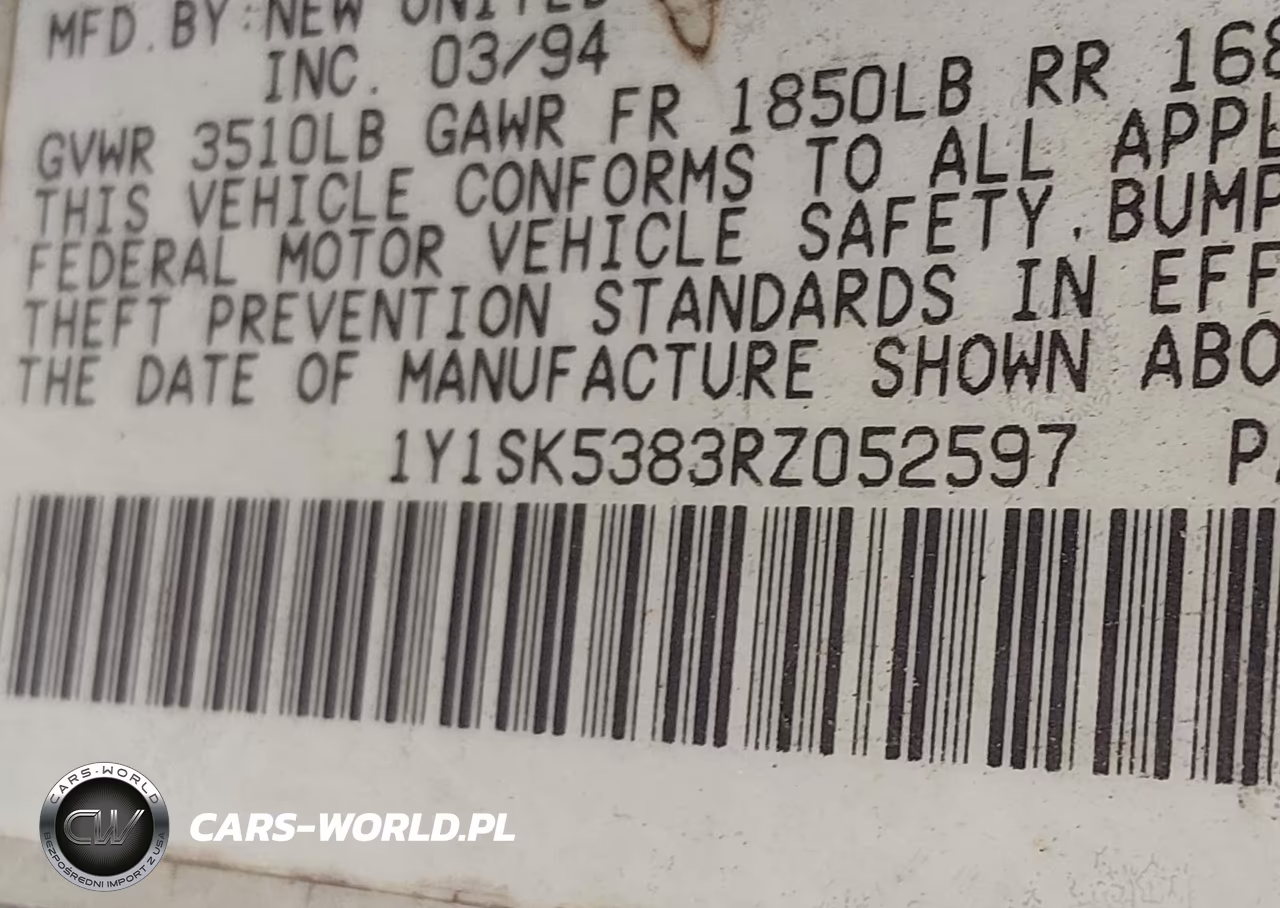 1994 Geo Prizm Lsi VIN:1Y1SK5383RZ052597 - 9