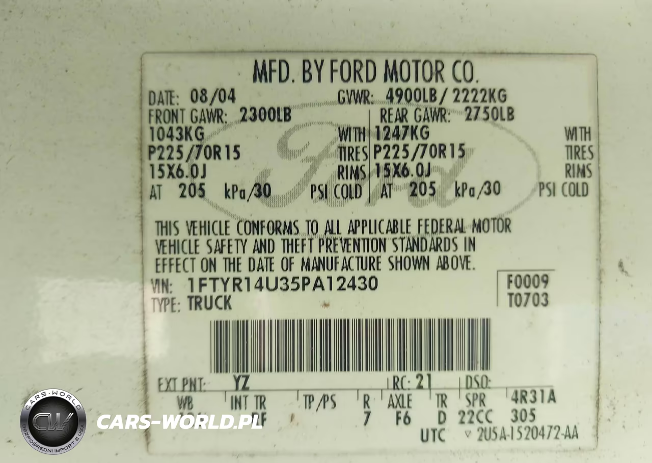 2005 Ford Ranger Edge-Stx-Xl-Xlt VIN:1FTYR14U35PA12430 - 9