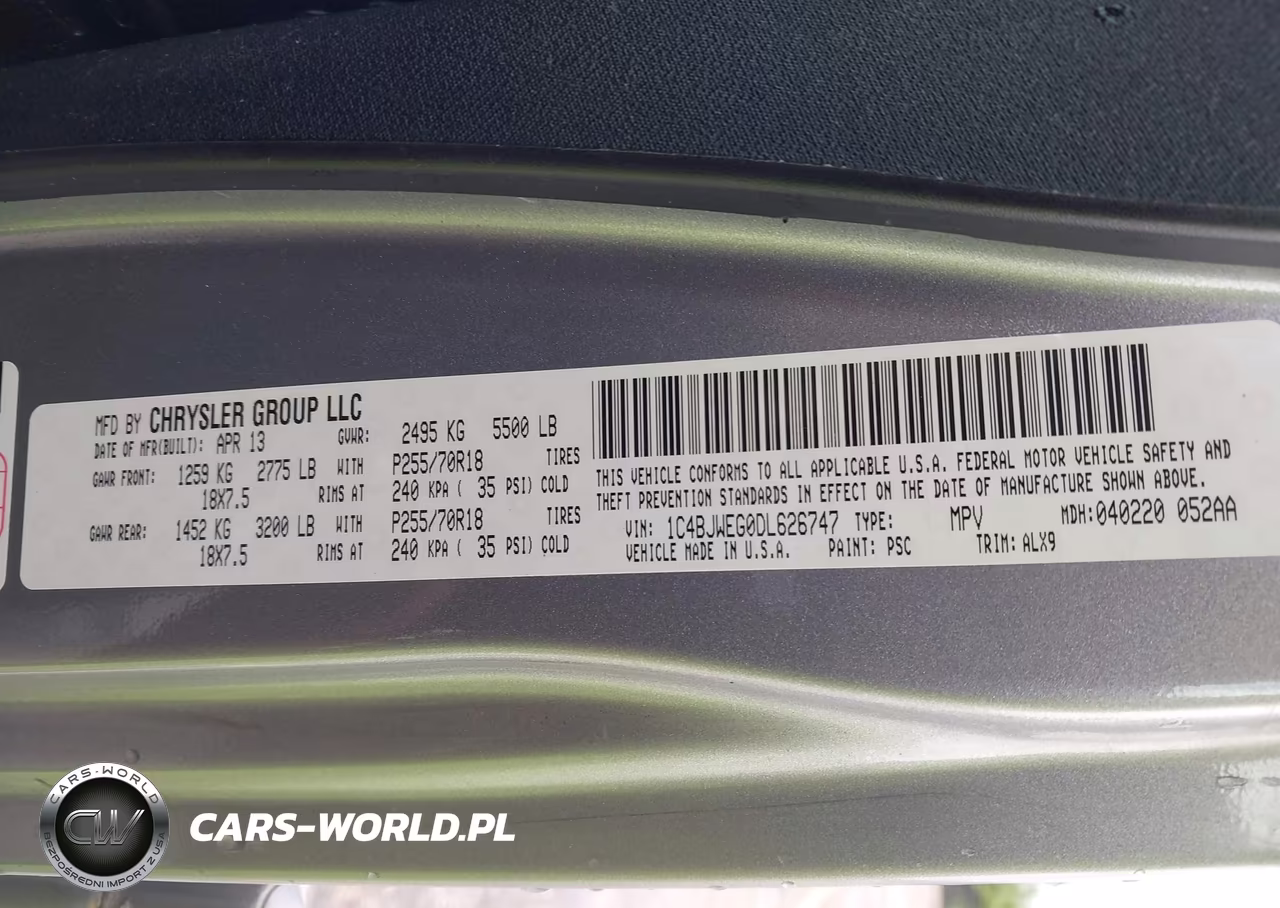 2013 Jeep Wrangler Unlimited Sahara VIN:1C4BJWEG0DL626747 - 9