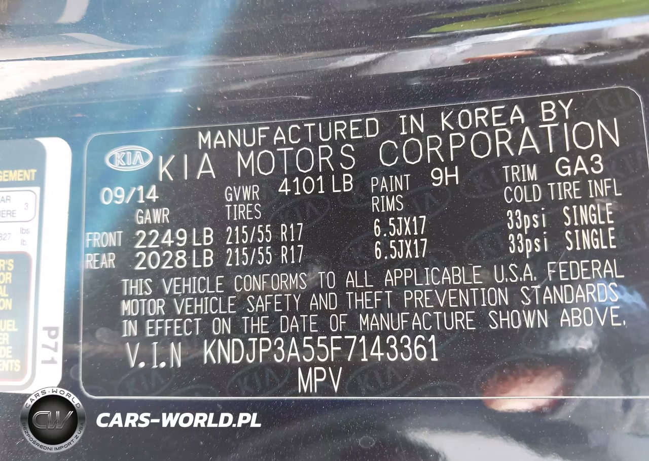 2015 Kia Soul + VIN:KNDJP3A55F7143361 - 9