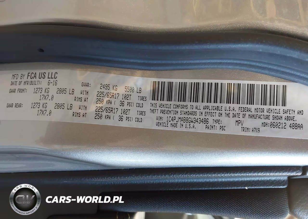 2016 Jeep Cherokee Sport VIN:1C4PJMAB8GW343486 - 9