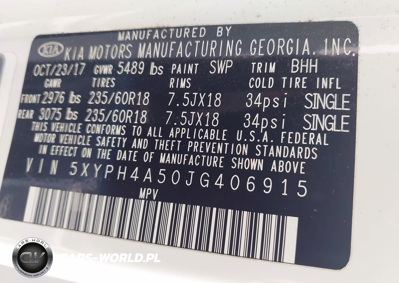2018 Kia Sorento 3.3L Ex VIN:5XYPH4A50JG406915 - 9