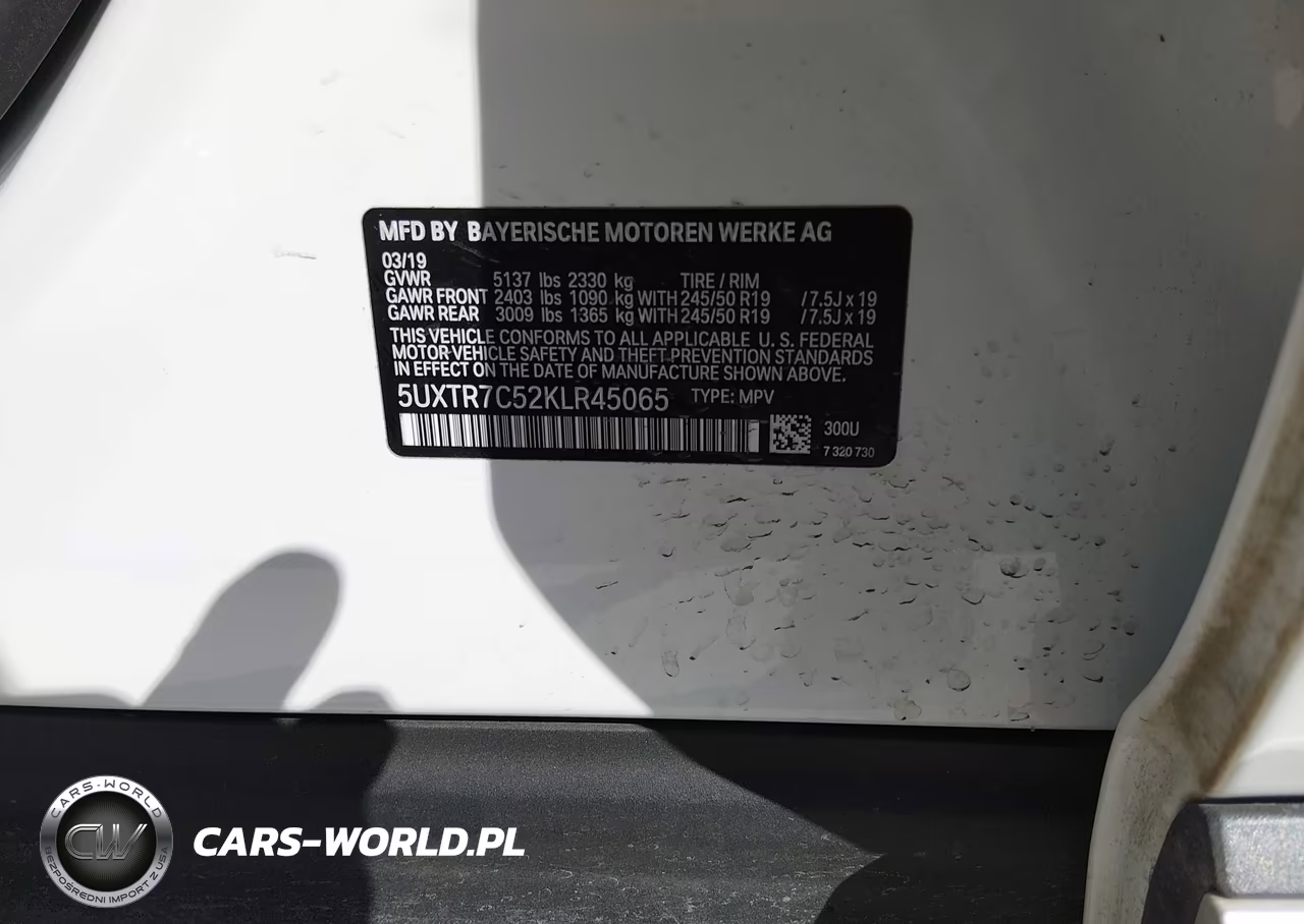 2019 BMW X3 Sdrive30I VIN:5UXTR7C52KLR45065 - 9