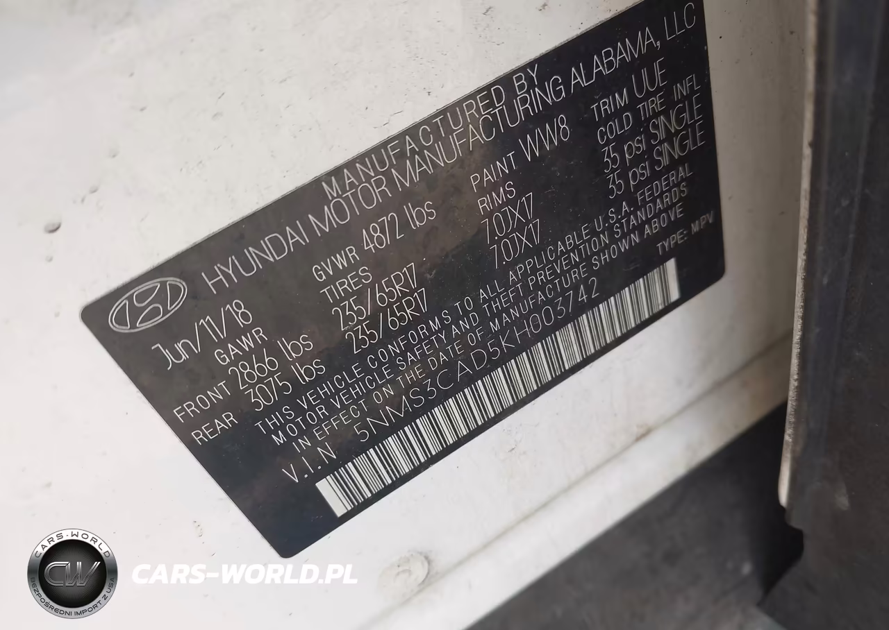 2019 Hyundai Santa Fe Sel VIN:5NMS3CAD5KH003742 - 8