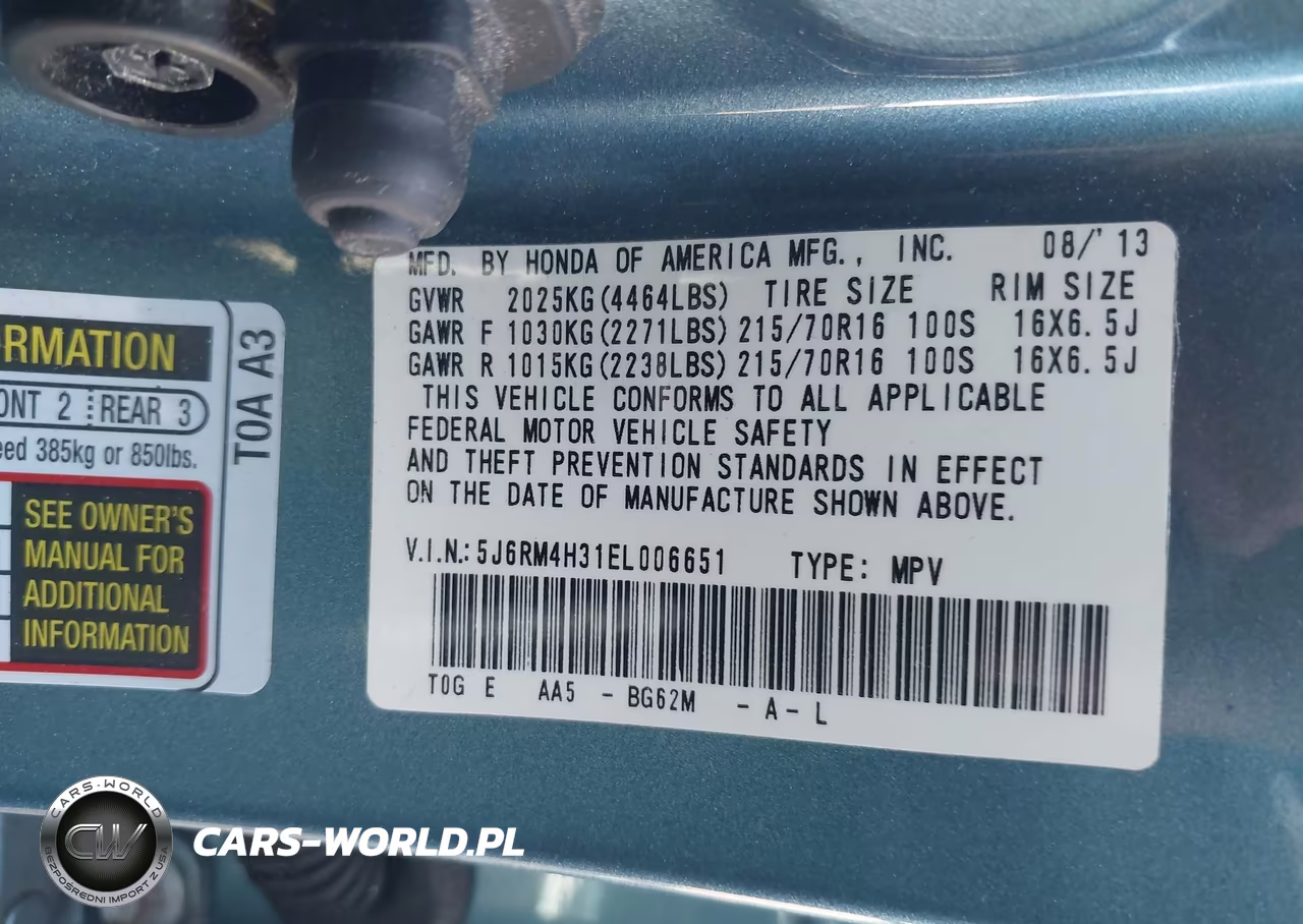 2014 Honda Cr-V Lx VIN:5J6RM4H31EL006651 - 9