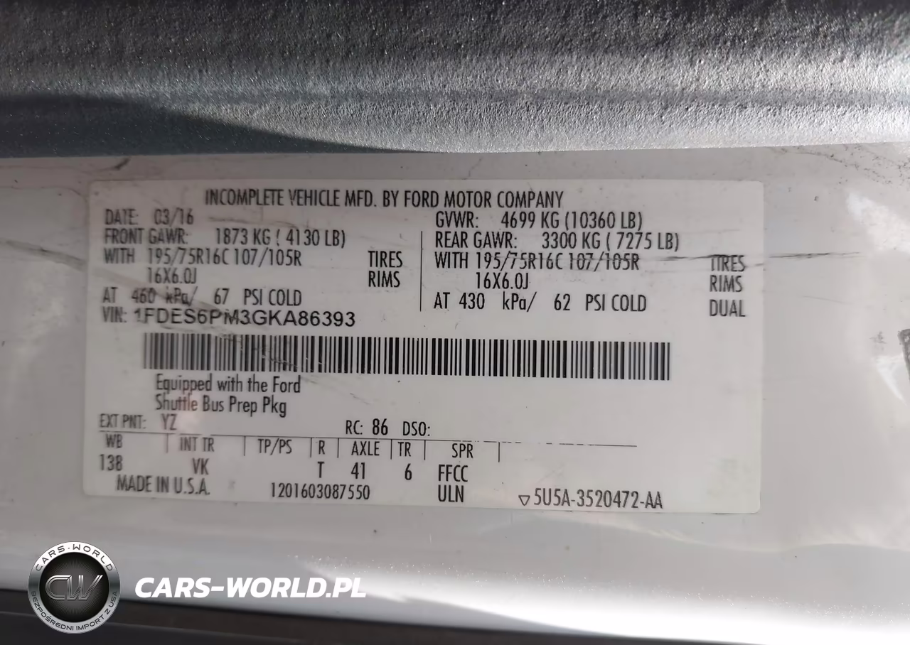 2016 Ford Transit-350 Cutaway VIN:1FDES6PM3GKA86393 - 8