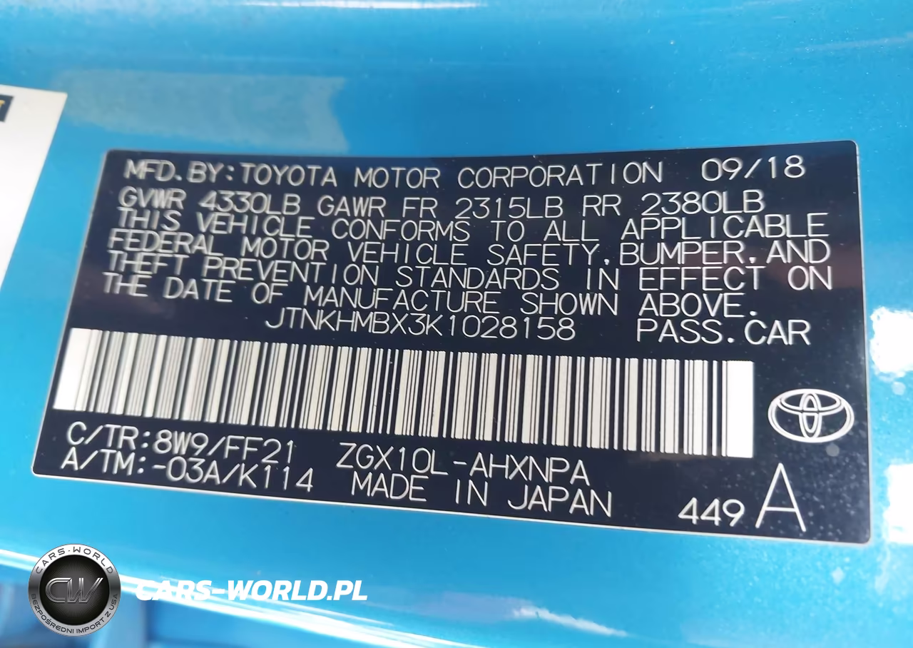 2019 Toyota C-Hr Xle VIN:JTNKHMBX3K1028158 - 9