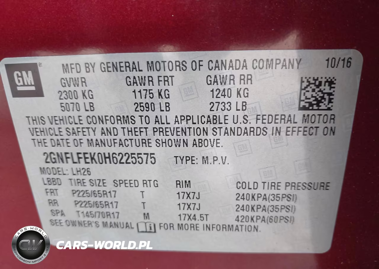 2017 Chevrolet Equinox Lt VIN:2GNFLFEK0H6225575 - 9