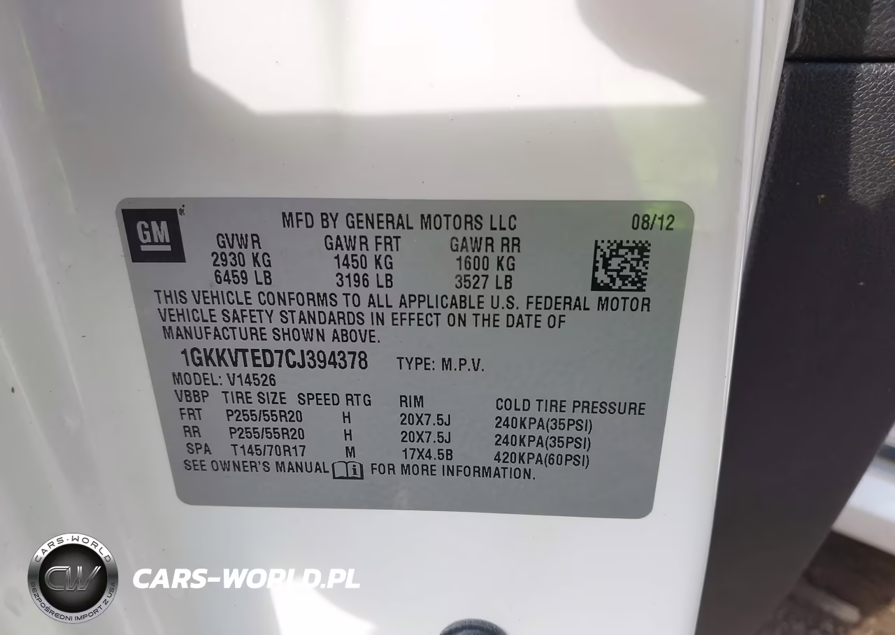 2012 GMC Acadia Denali VIN:1GKKVTED7CJ394378 - 9