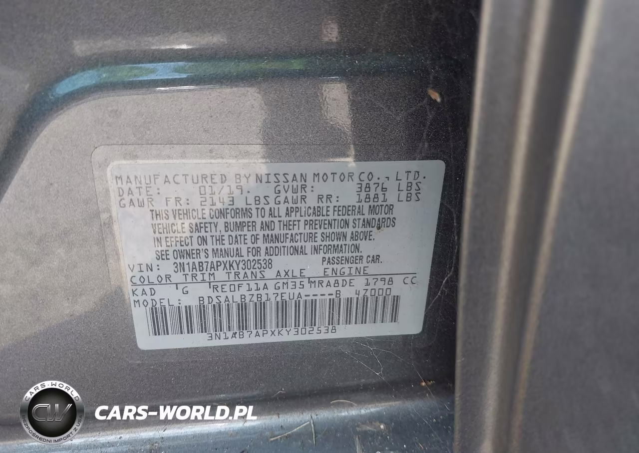 2019 Nissan Sentra S VIN:3N1AB7APXKY302538 - 9