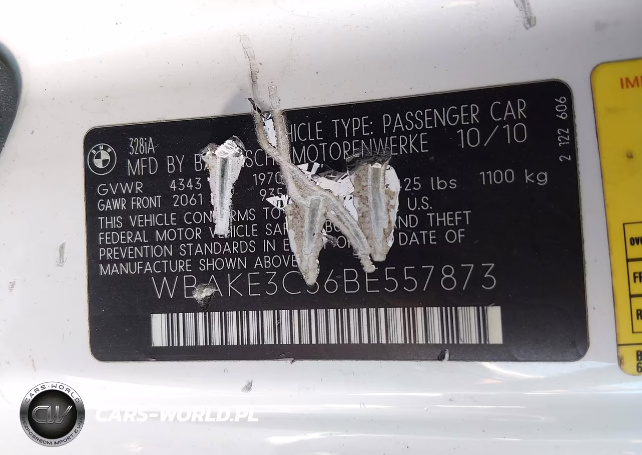 2011 BMW 328I VIN:WBAKE3C56BE557873 - 9