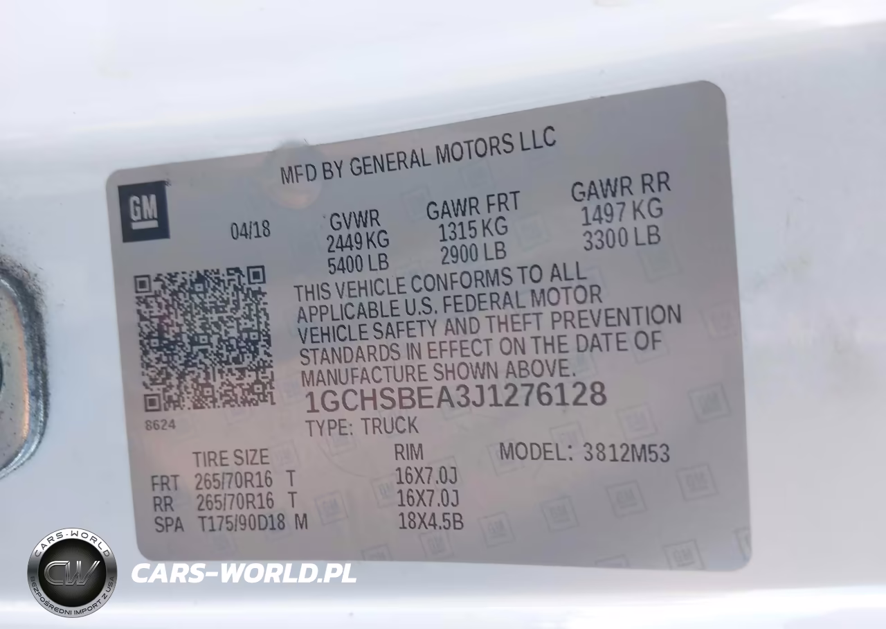 2018 Chevrolet Colorado Wt VIN:1GCHSBEA3J1276128 - 9