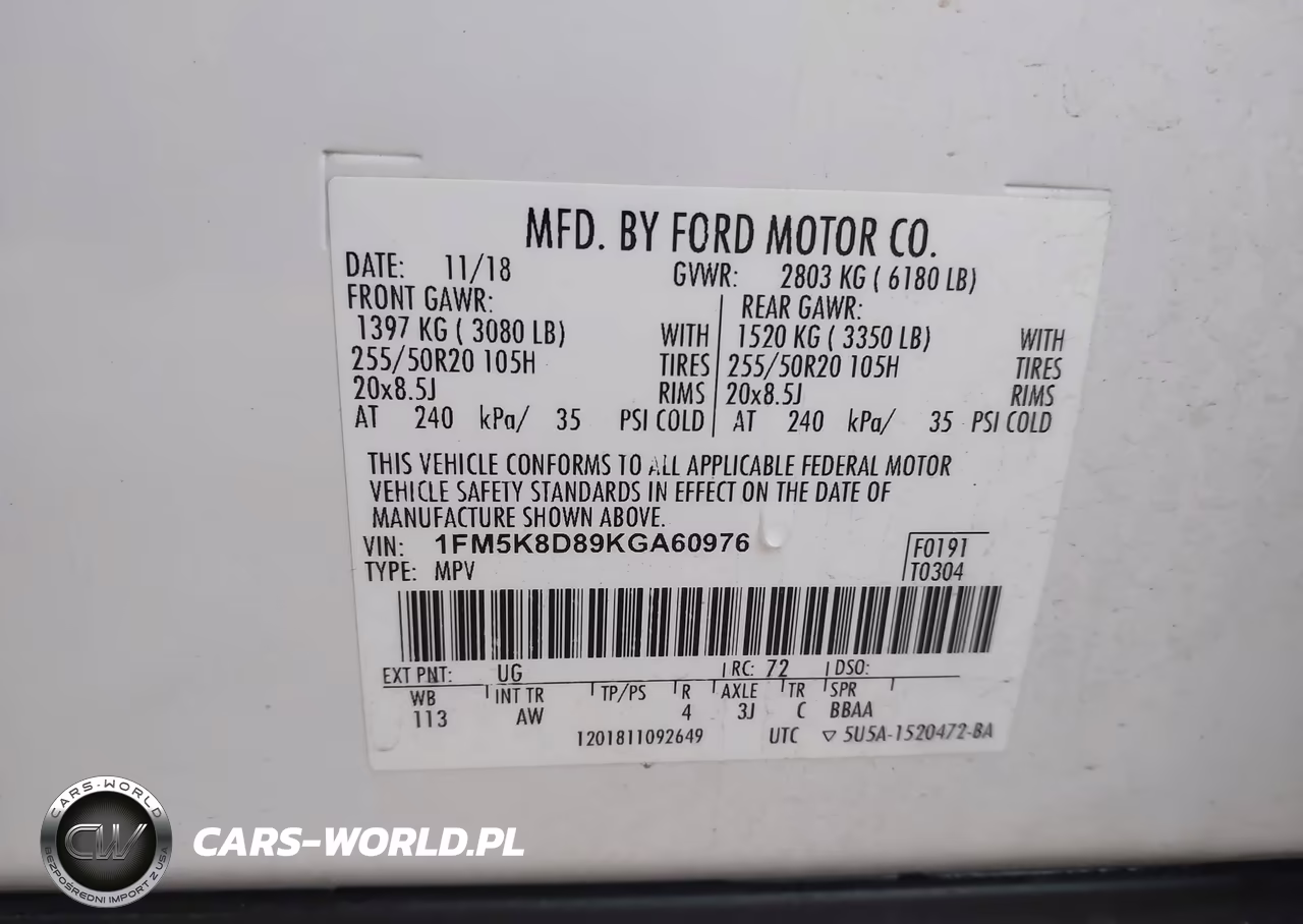 2019 Ford Explorer Xlt VIN:1FM5K8D89KGA60976 - 9