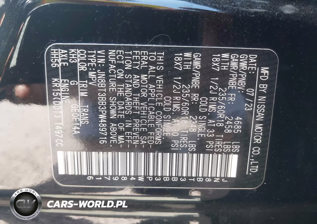 2023 Nissan Rogue Sv Intelligent Awd VIN:JN8BT3BB3PW489716 - 9
