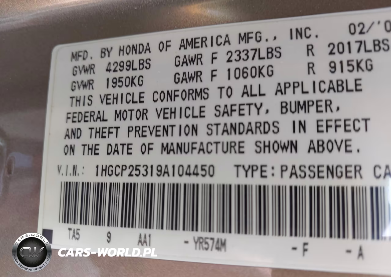2009 Honda Accord 2.4 Lx VIN:1HGCP25319A104450 - 9