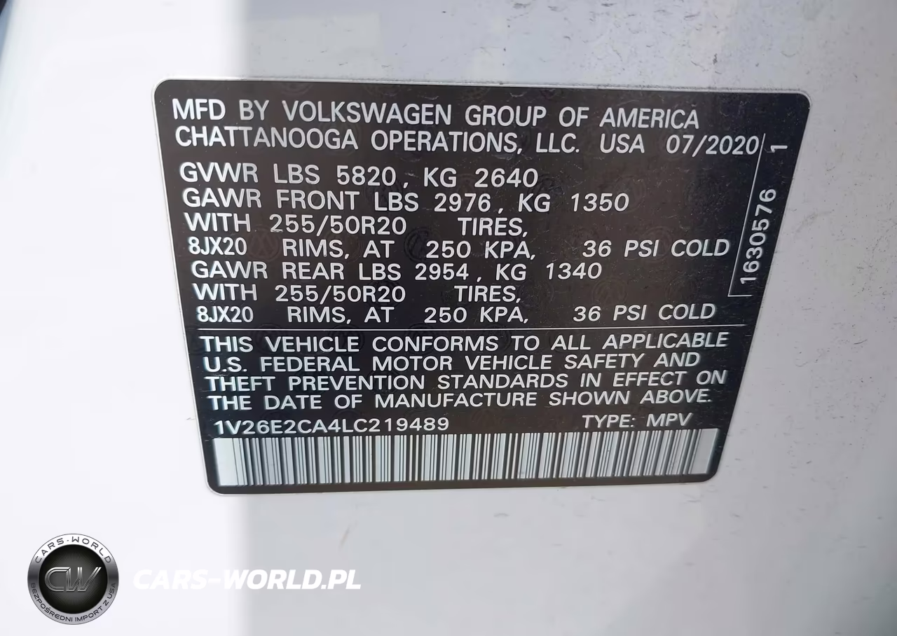 2020 Volkswagen Atlas Cross Sport 3.6L V6 Se W-Technology-3.6L V6 Se W-Technology R-Line VIN:1V26E2CA4LC219489 - 9