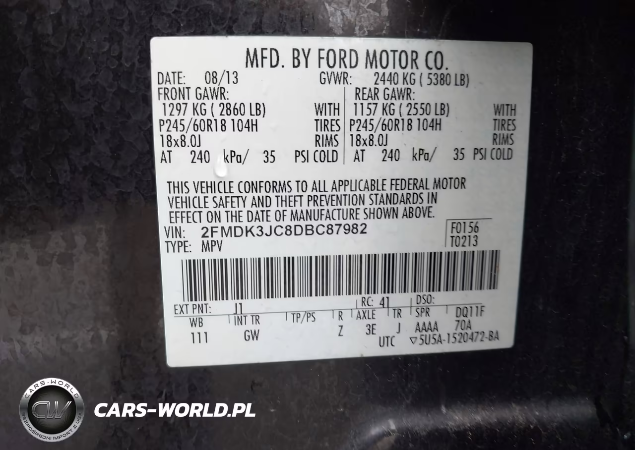 2013 Ford Edge Sel VIN:2FMDK3JC8DBC87982 - 9
